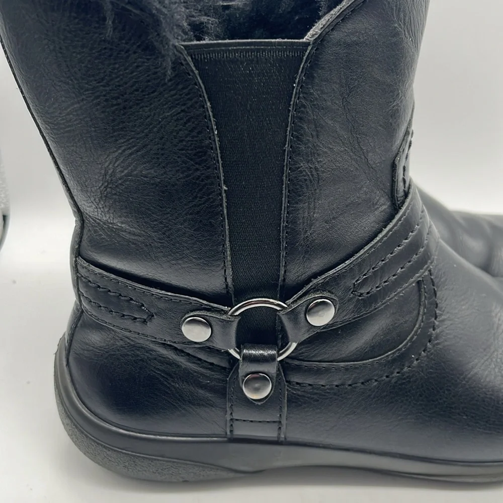 Obeo - Zoey Leather & Sheepskin Black Women's Black warm Ankle Boots Sz 7
